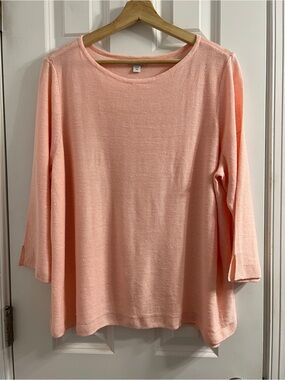 J. Jill Linen Blend Blush Long Sleeve Top -XL Petite